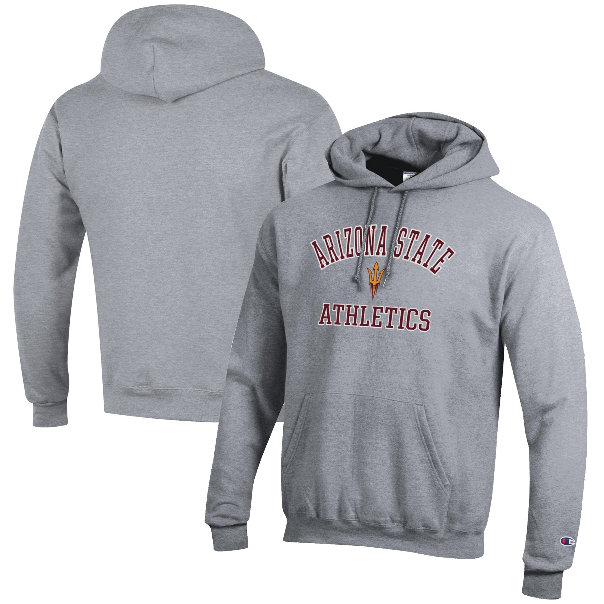 Men's Champion  Gray Arizona State Sun Devils Athletics Logo Pullover Hoodie