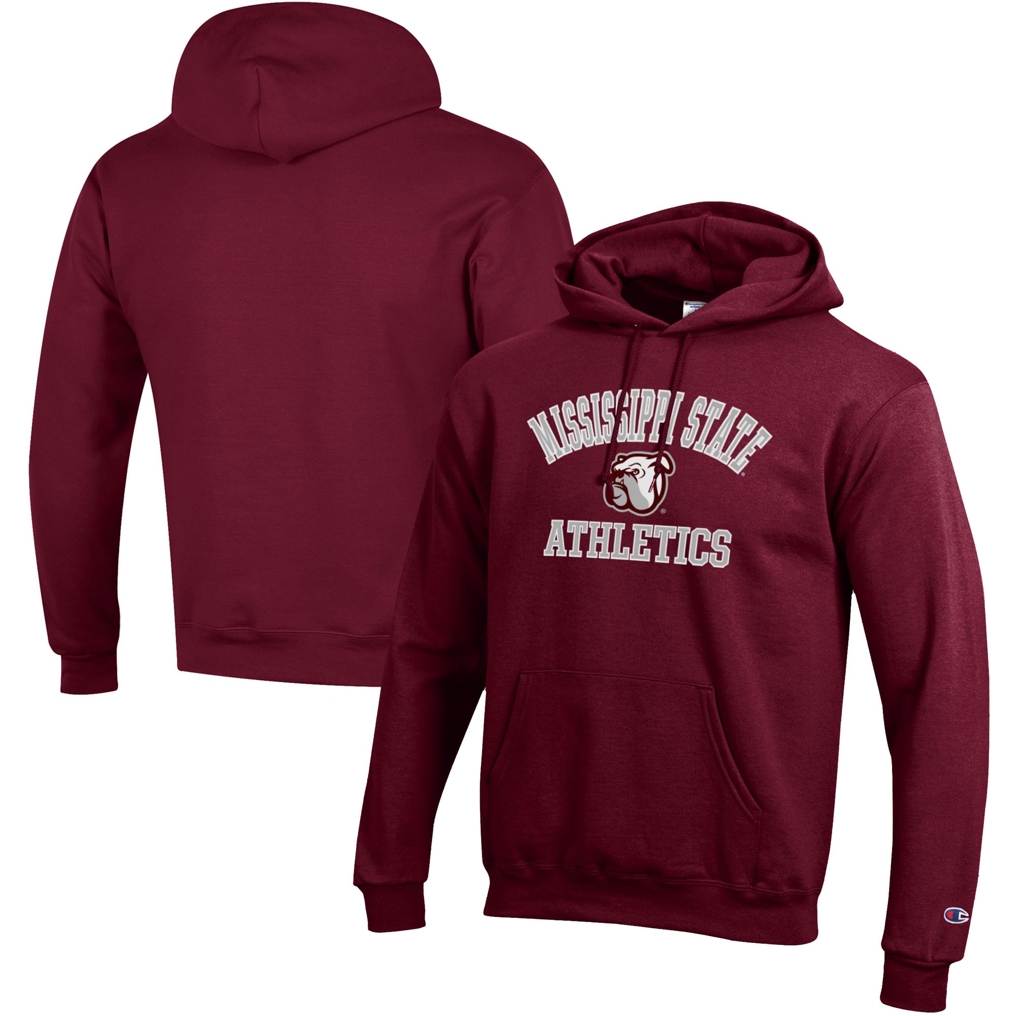 Men's Champion  Maroon Mississippi State Bulldogs Athletics Logo Pullover Hoodie