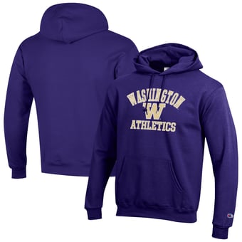 Men's Champion  Purple Washington Huskies Athletics Logo Pullover Hoodie