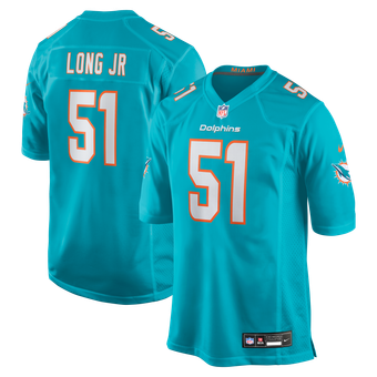 Men's Nike David Long Jr. Aqua Miami Dolphins Game Jersey