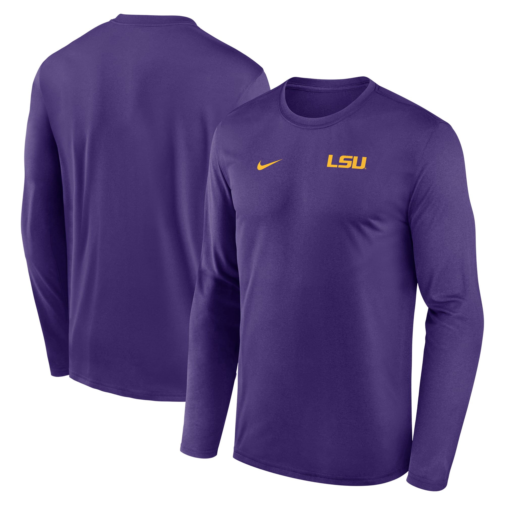Men's Nike Purple LSU Tigers 2026 Sideline Small Logo Legend Dri-FIT Long Sleeve T-Shirt