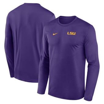 Men's Nike Purple LSU Tigers 2026 Sideline Small Logo Legend Dri-FIT Long Sleeve T-Shirt