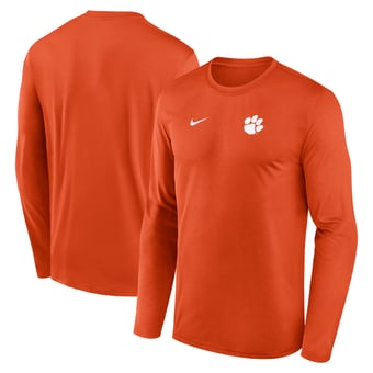 Men's Nike Orange Clemson Tigers 2026 Sideline Small Logo Legend Dri-FIT Long Sleeve T-Shirt