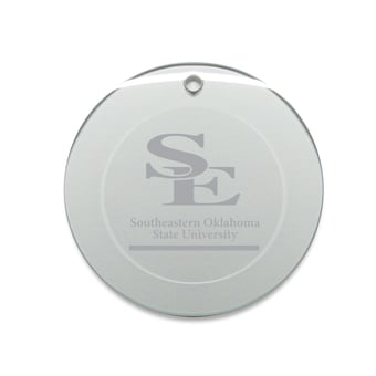 Southeastern Oklahoma State Savage Storm 3'' Glass Round Ornament