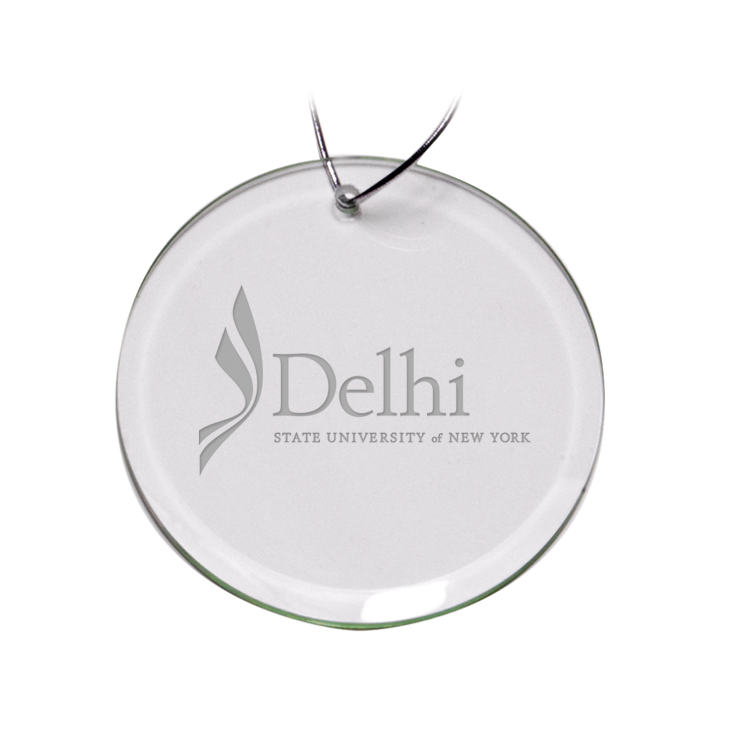 SUNY Delhi Broncos 3'' Glass Round Ornament