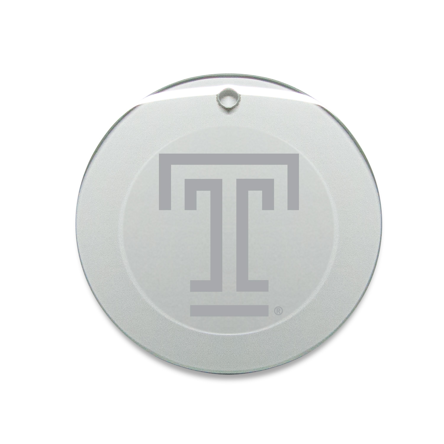 Temple Owls 3'' Glass Round Ornament