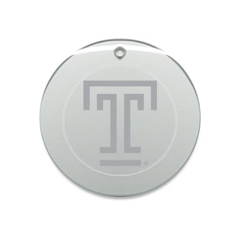Temple Owls 3'' Glass Round Ornament