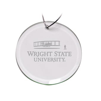 Wright State Raiders 3'' Glass Round Ornament