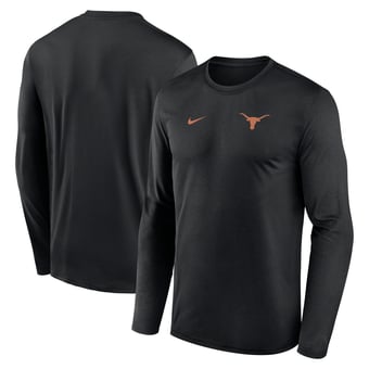 Men's Nike Black Texas Longhorns 2026 Sideline Small Logo Legend Dri-FIT Long Sleeve T-Shirt