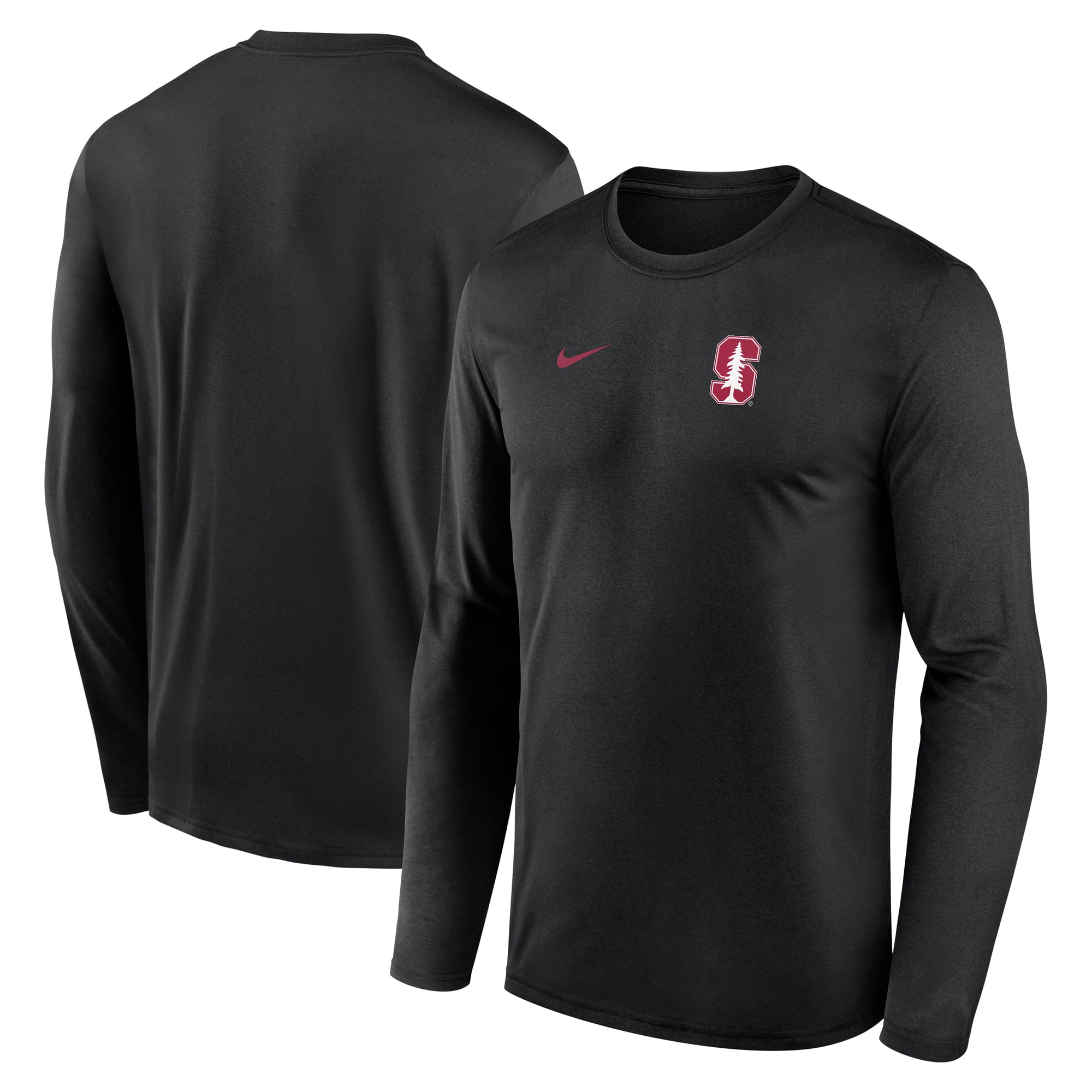 Men's Nike Black Stanford Cardinal 2026 Sideline Small Logo Legend Dri-FIT Long Sleeve T-Shirt