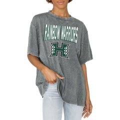 Women's Gameday Couture Gray Hawaii Warriors Solid Defense Oversized T-Shirt