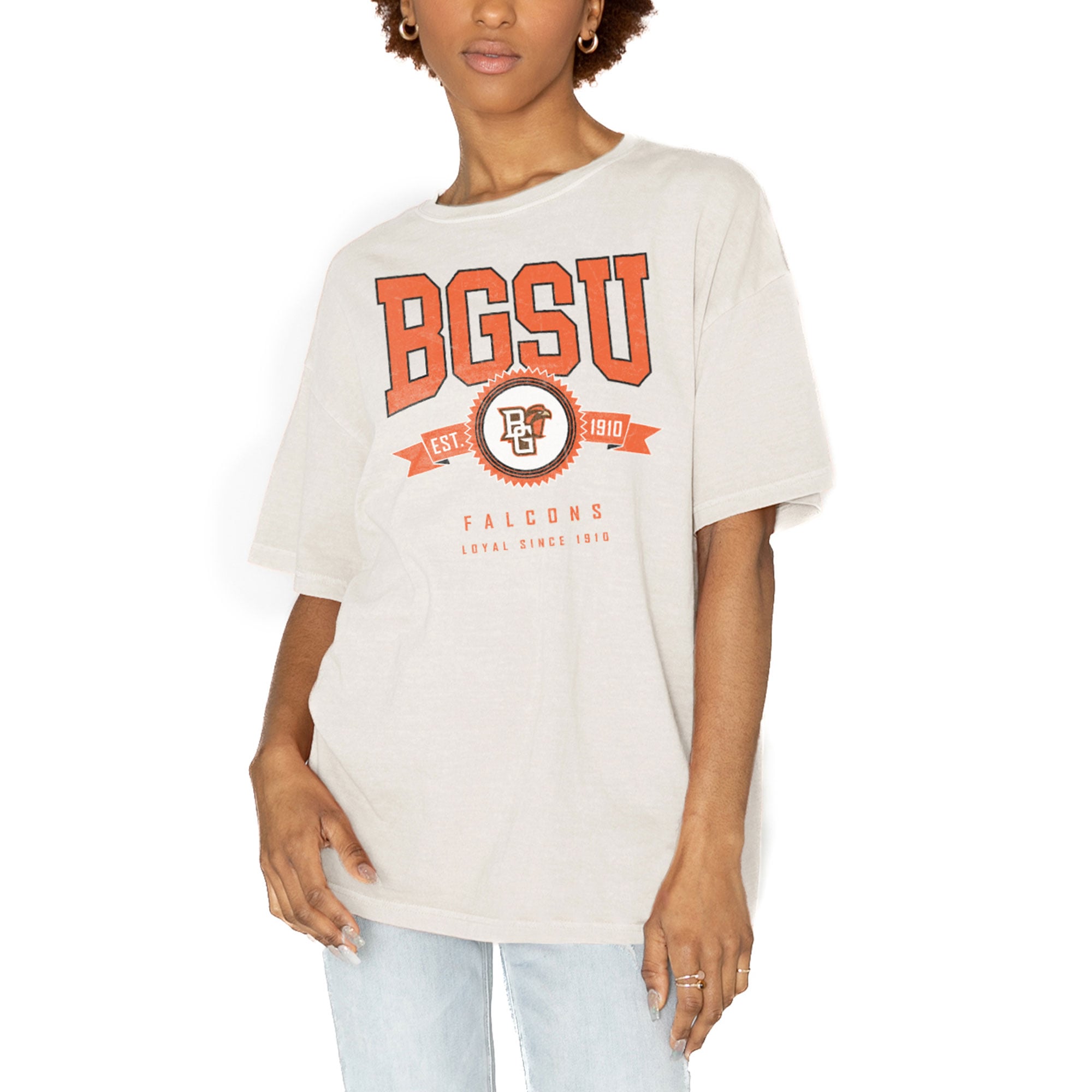 Women's Gameday Couture White Bowling Green St. Falcons Get Goin' Oversized T-Shirt