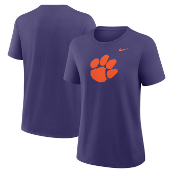 Women's Nike Purple Clemson Tigers Primary Logo T-Shirt