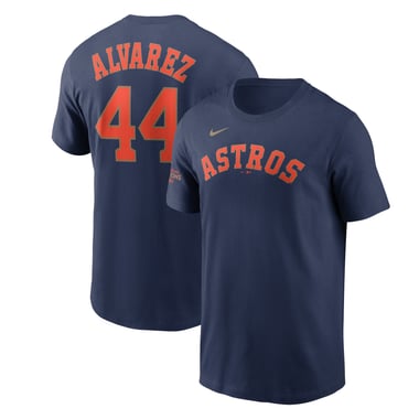 Men's Nike Yordan Alvarez Navy Houston Astros 2023 Gold Collection Name & Number T-Shirt