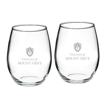 Mount Olive Trojans 21oz. Two-Piece Stemless Wine Glass Set