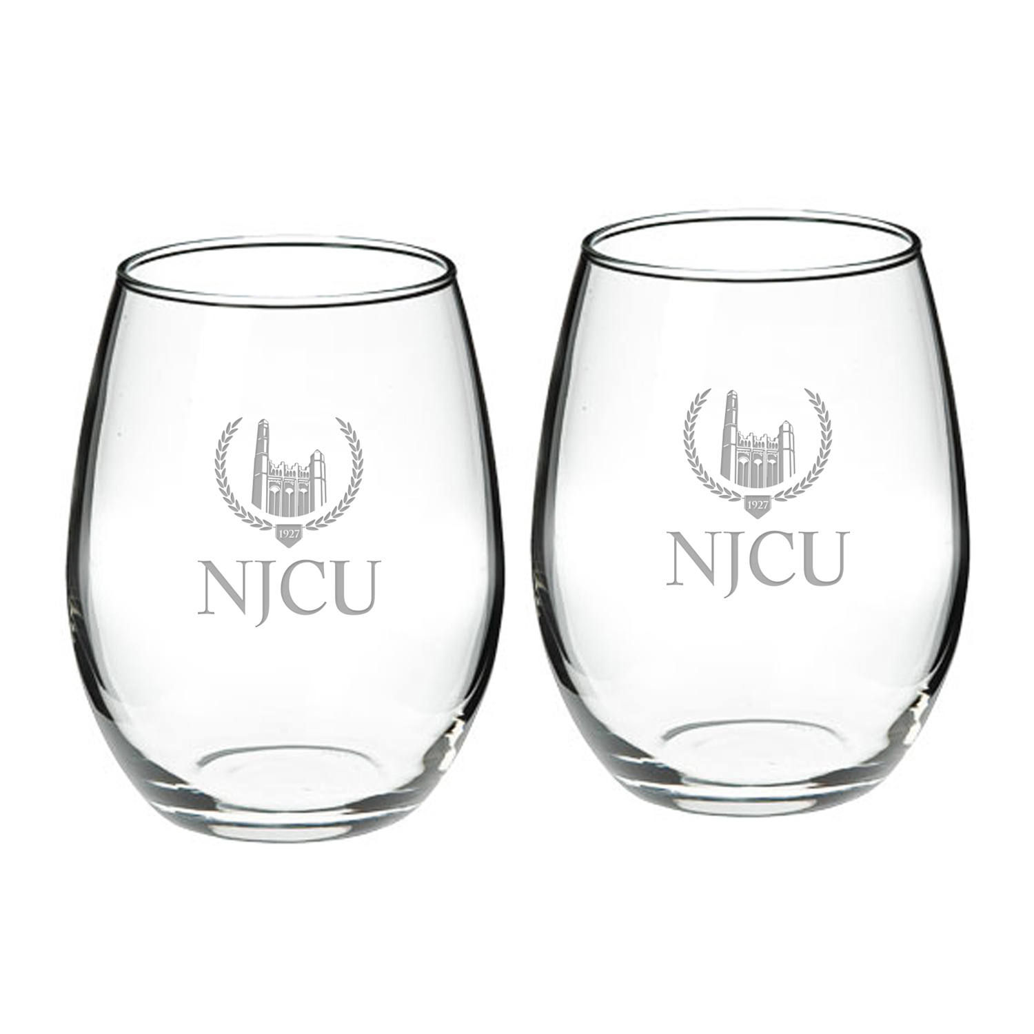 New Jersey City Gothic Knights 21oz. Two-Piece Stemless Wine Glass Set