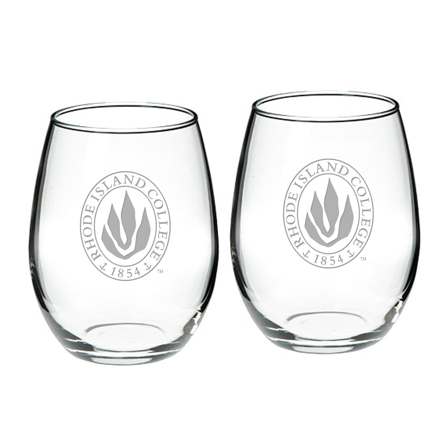 Rhode Island Anchormen 21oz. Two-Piece Stemless Wine Glass Set