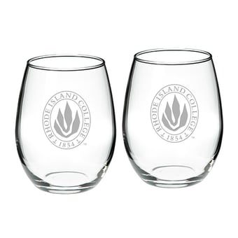 Rhode Island Anchormen 21oz. Two-Piece Stemless Wine Glass Set