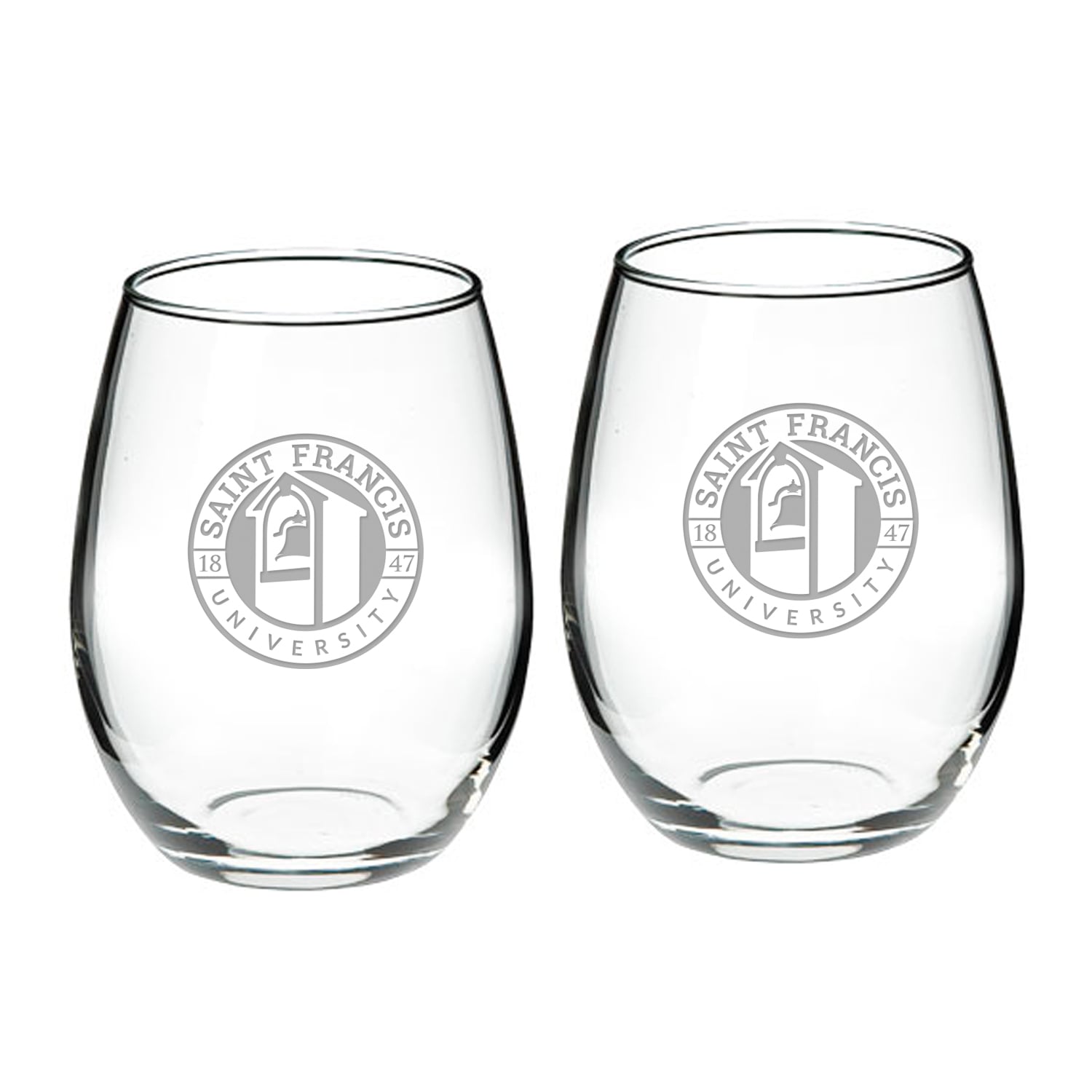 Saint Francis Red Flash 21oz. Two-Piece Stemless Wine Glass Set