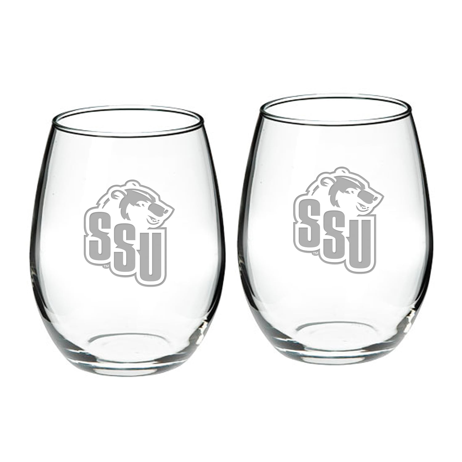 Shawnee State Bears 21oz. Two-Piece Stemless Wine Glass Set