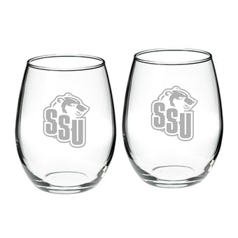 Shawnee State Bears 21oz. Two-Piece Stemless Wine Glass Set
