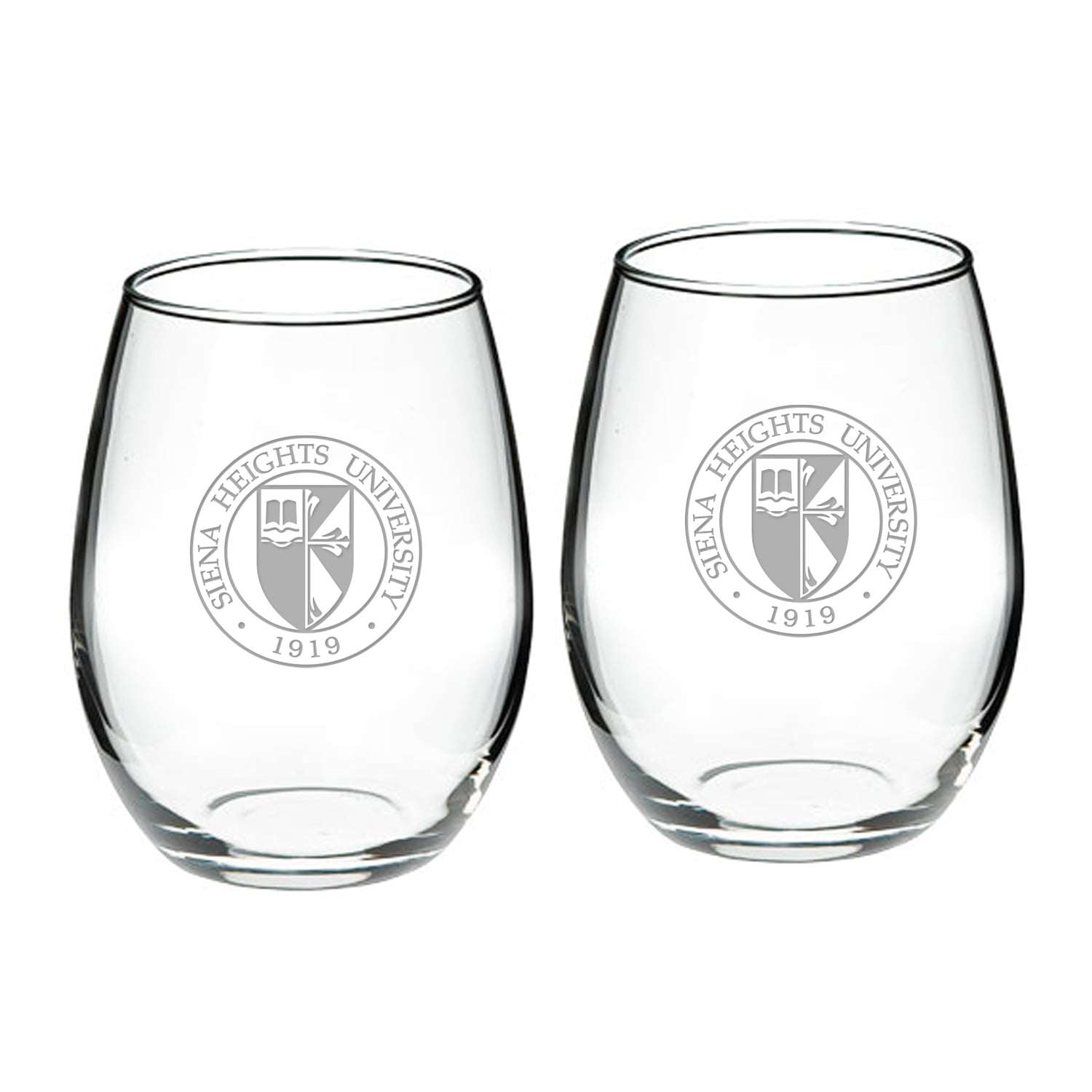 Siena Heights Saints 21oz. Two-Piece Stemless Wine Glass Set