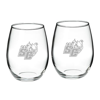 Southern Connecticut State Owls 21oz. Two-Piece Stemless Wine Glass Set