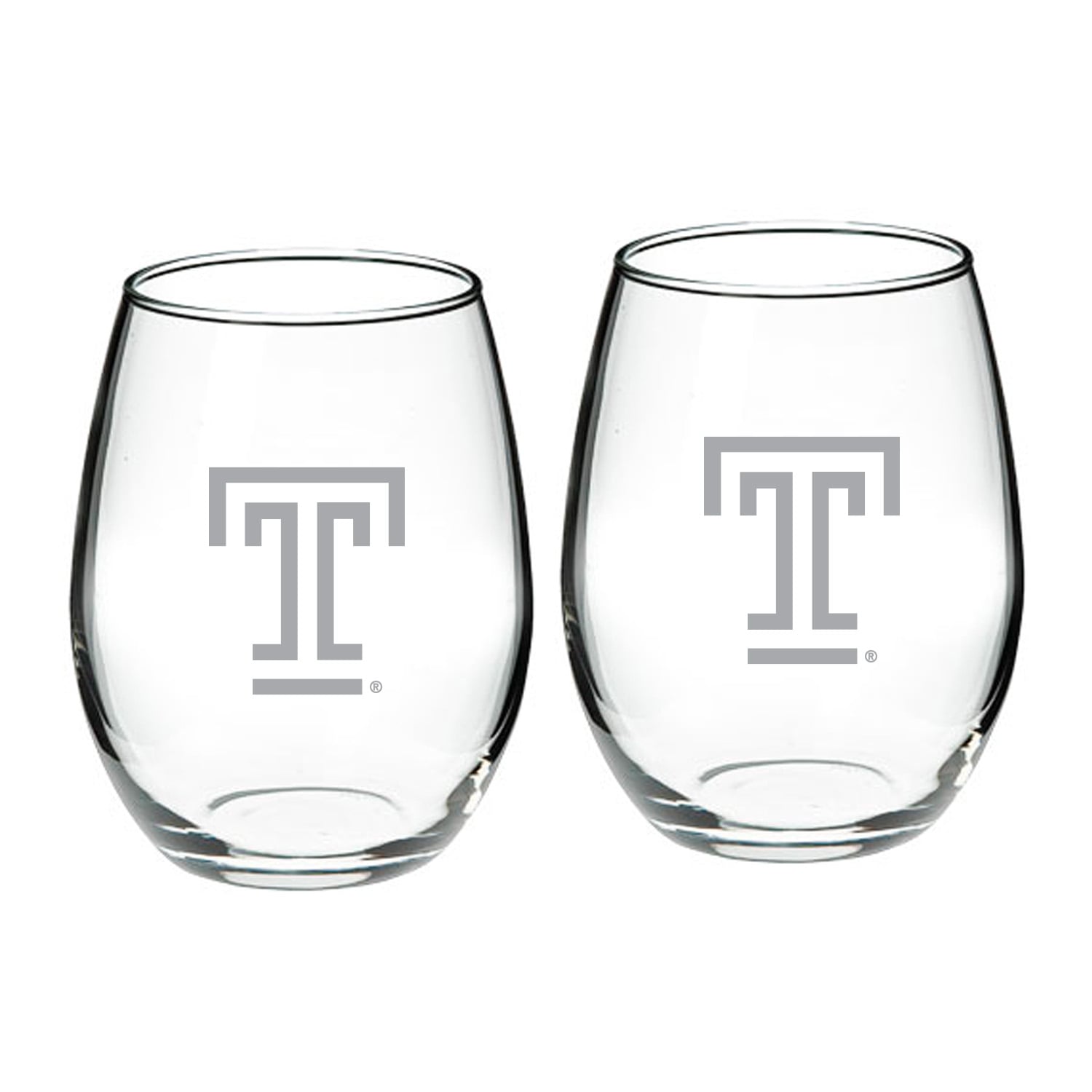 Temple Owls 21oz. Two-Piece Stemless Wine Glass Set