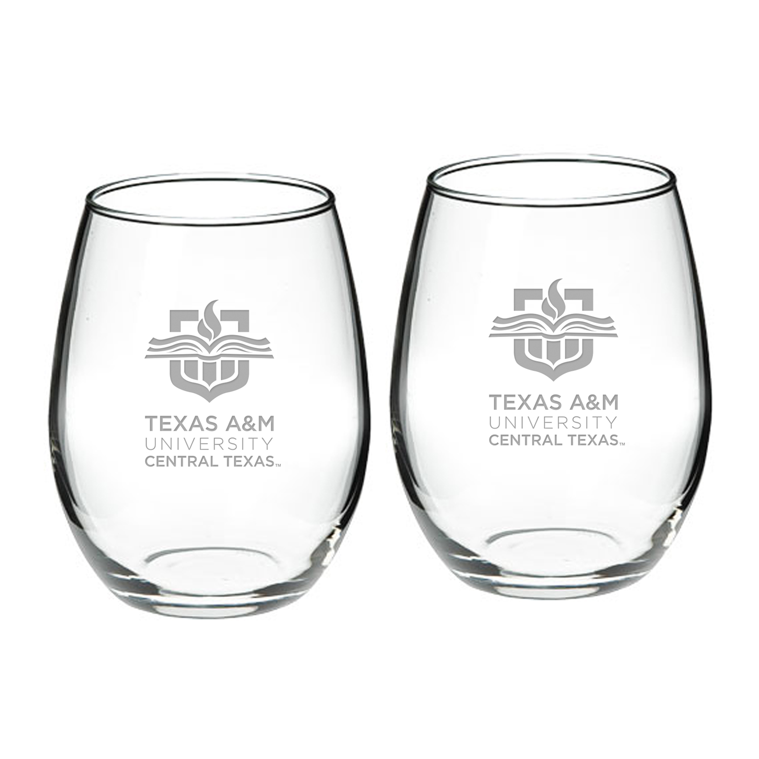 Texas A&M Central Texas Warriors 21oz. Two-Piece Stemless Wine Glass Set