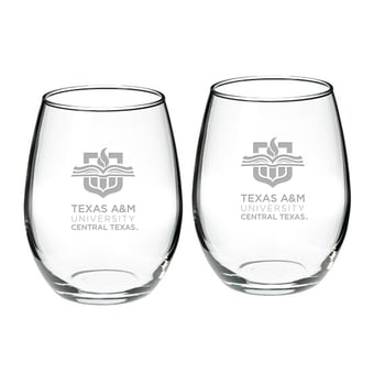 Texas A&M Central Texas Warriors 21oz. Two-Piece Stemless Wine Glass Set