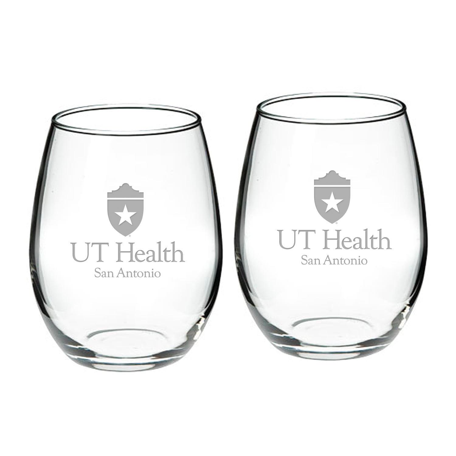 Texas Health San Antonio 21oz. Two-Piece Stemless Wine Glass Set