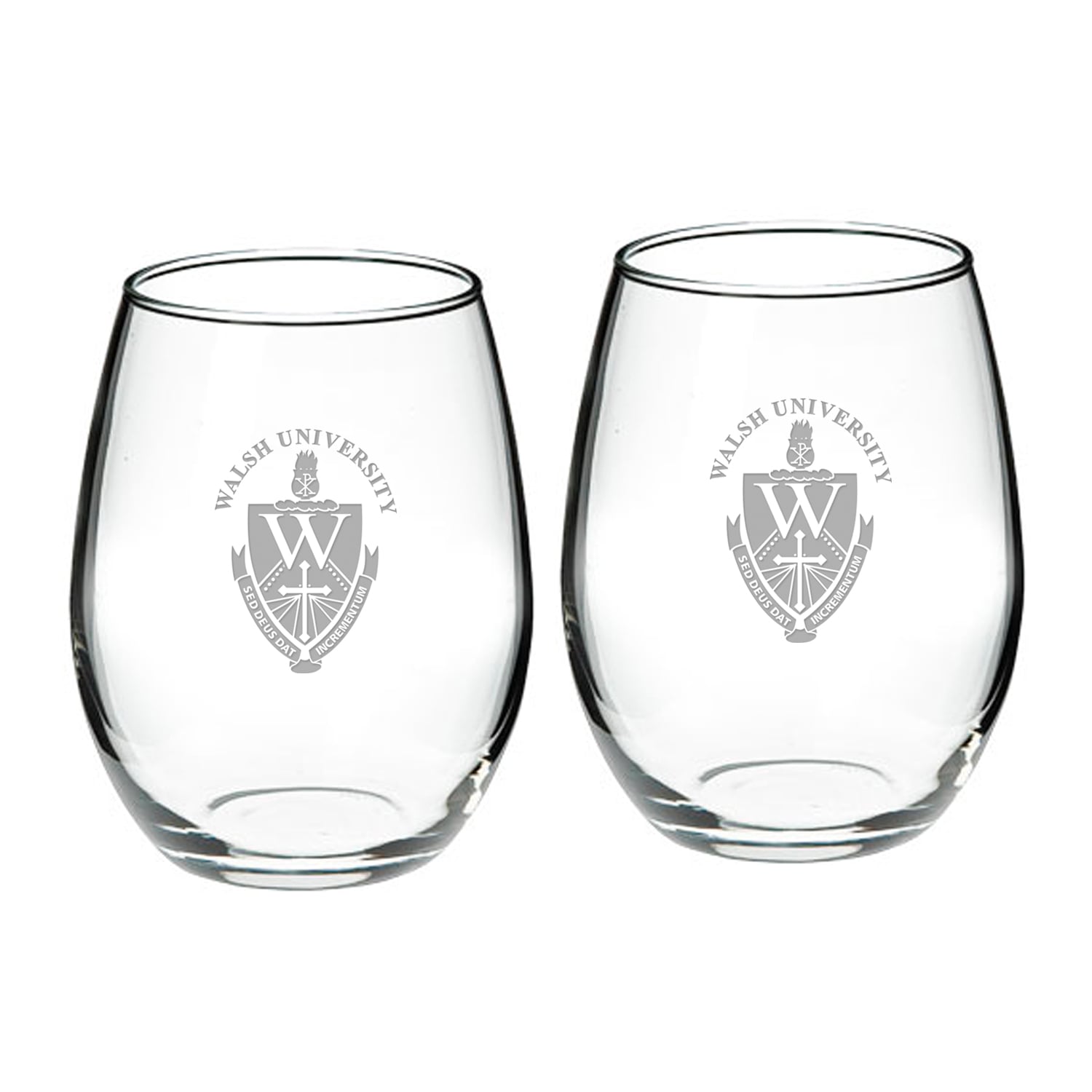 Walsh Cavaliers 21oz. Two-Piece Stemless Wine Glass Set