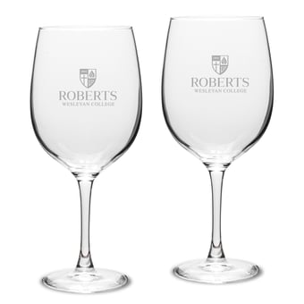 Roberts Wesleyan Redhawks 19oz. Two-Piece Traditional Red Wine Table Glass Set