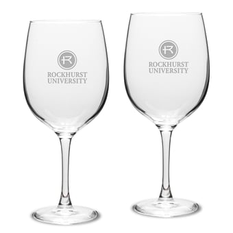 Rockhurst Hawks 19oz. Two-Piece Traditional Red Wine Table Glass Set