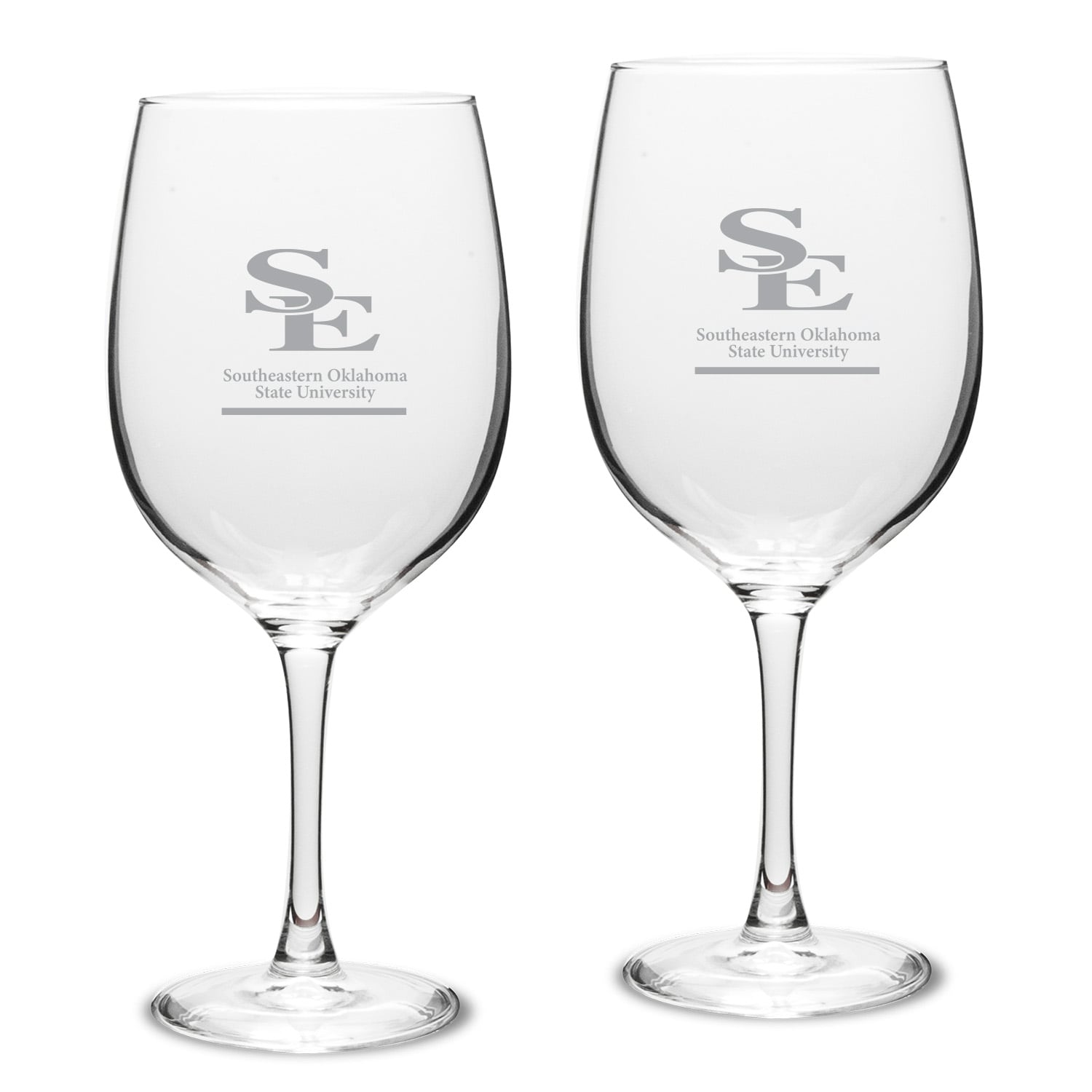 Southeastern Oklahoma State Savage Storm 19oz. Two-Piece Traditional Red Wine Table Glass Set