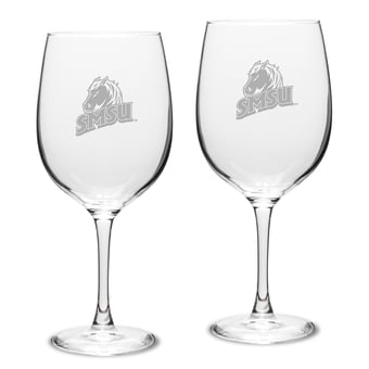Southwest Minnesota State Mustangs 19oz. Two-Piece Traditional Red Wine Table Glass Set
