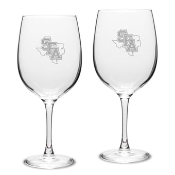 Stephen F Austin Lumberjacks 19oz. Two-Piece Traditional Red Wine Table Glass Set