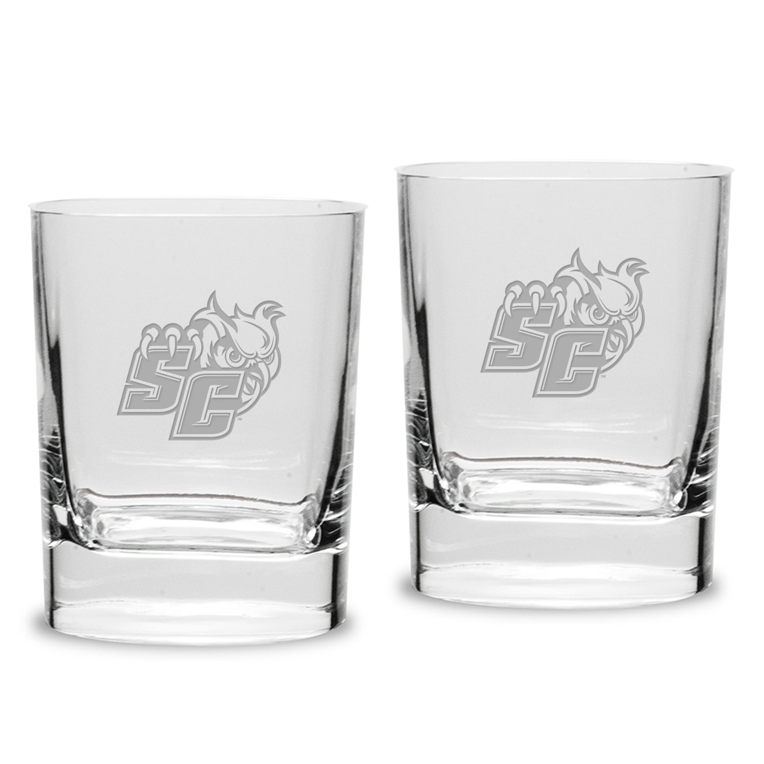 Southern Connecticut State Owls 11.75oz. Two-Piece Luigi Bormioli Square Double Old Fashion Glasses Set