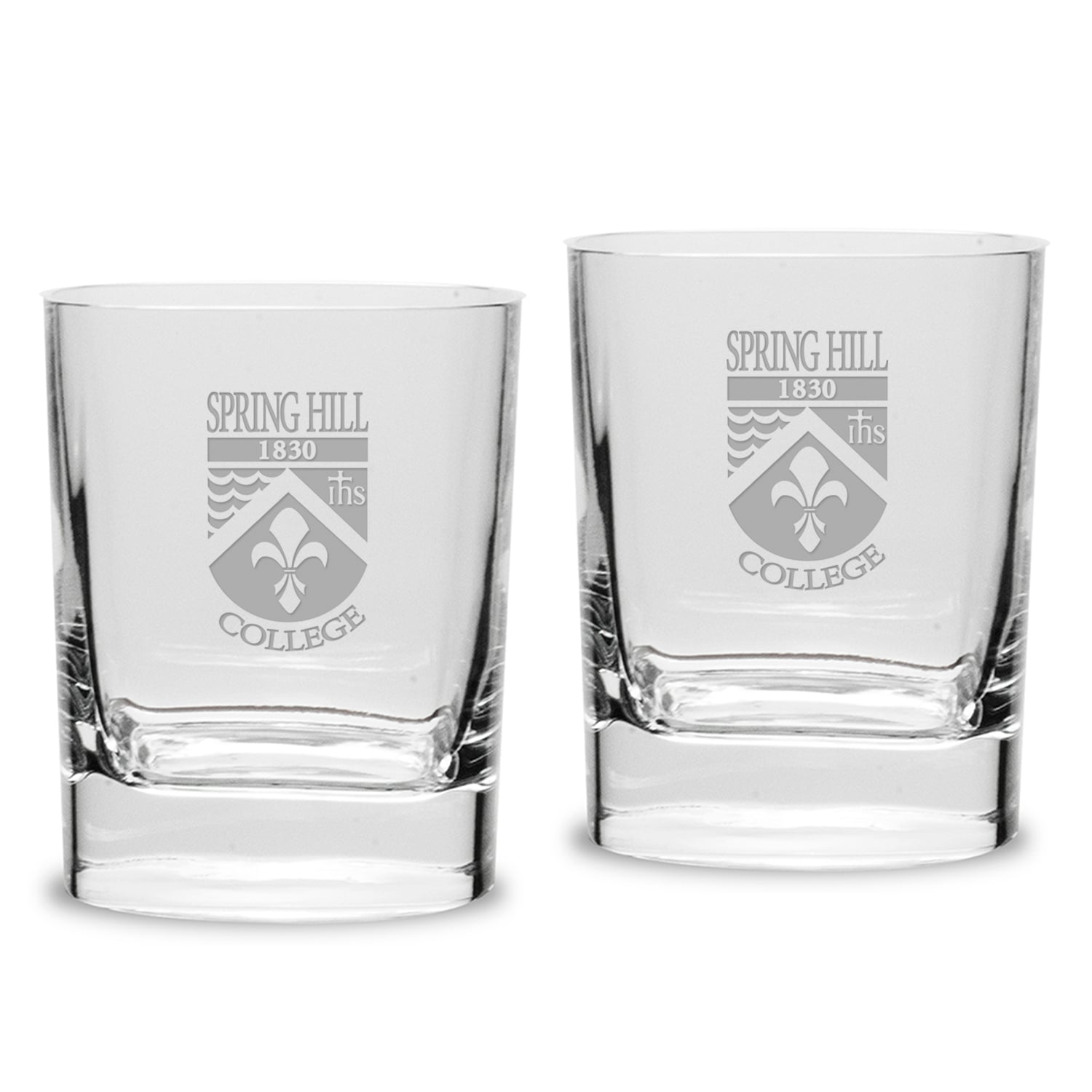Spring Hill Badgers 11.75oz. Two-Piece Luigi Bormioli Square Double Old Fashion Glasses Set