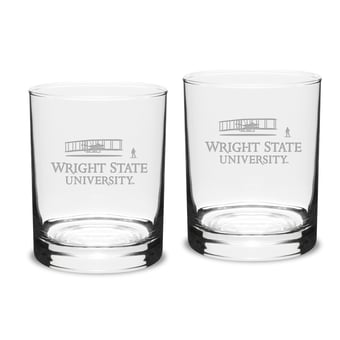 Wright State Raiders 14oz. Two-Piece Classic Double Old-Fashioned Glass Set
