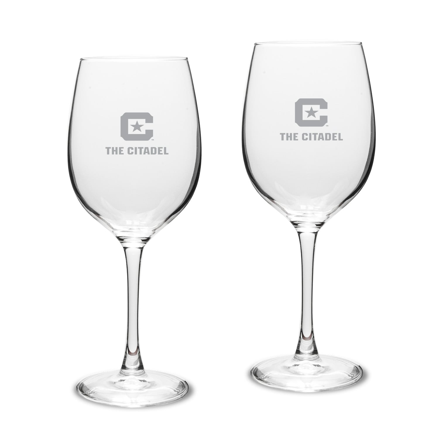 Citadel Bulldogs Two-Piece 16oz. Traditional White Wine Glass Set