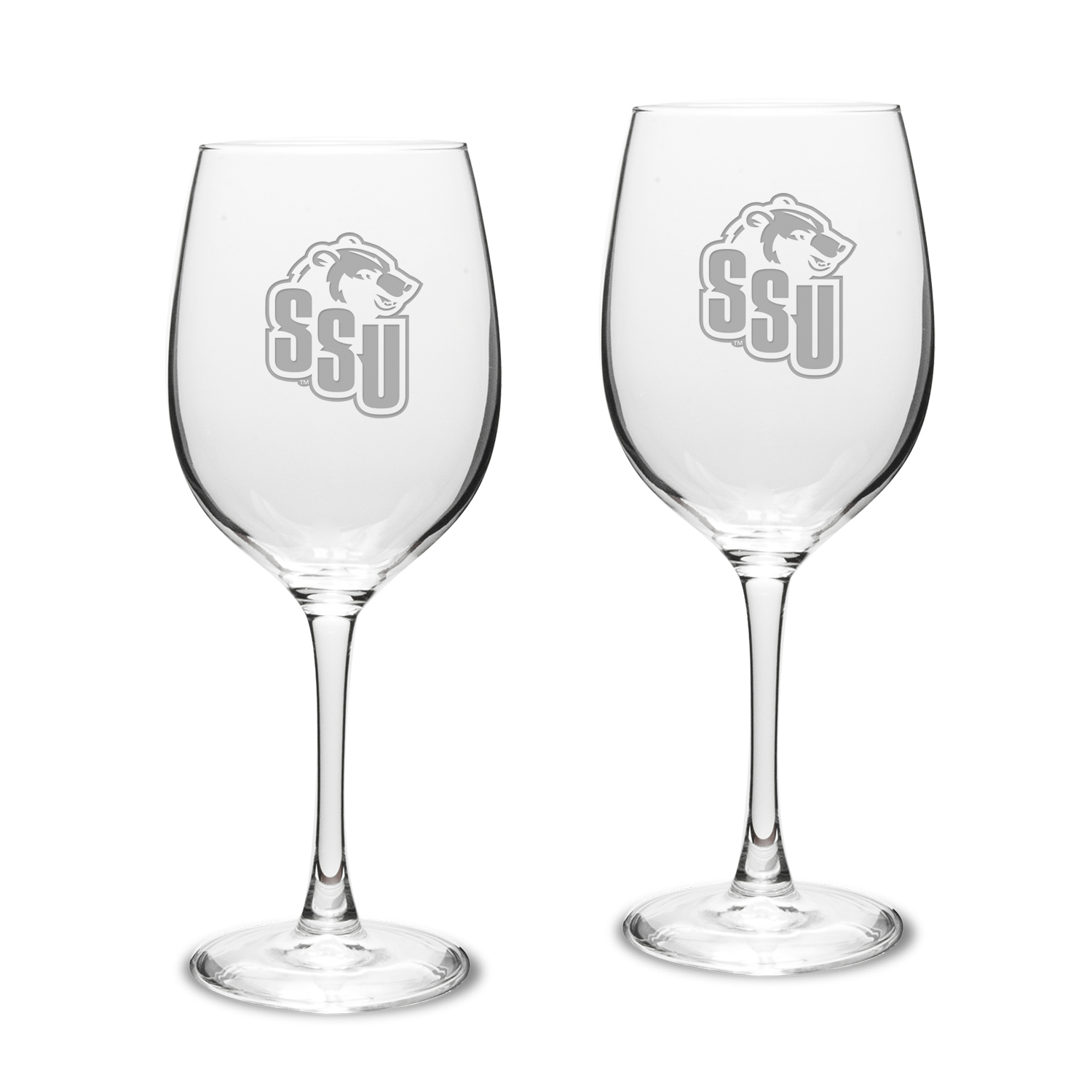 Shawnee State Bears Two-Piece 16oz. Traditional White Wine Glass Set