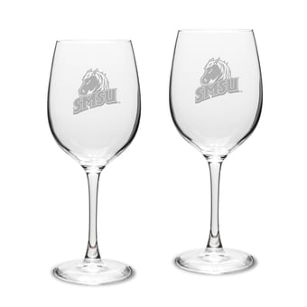 Southwest Minnesota State Mustangs Two-Piece 16oz. Traditional White Wine Glass Set