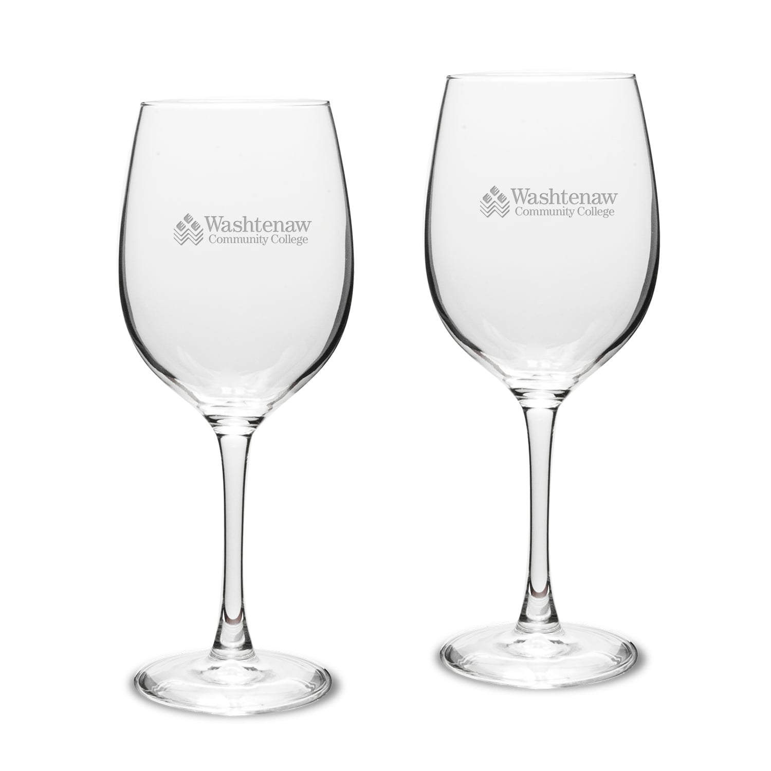 Washtenaw Community College Two-Piece 16oz. Traditional White Wine Glass Set