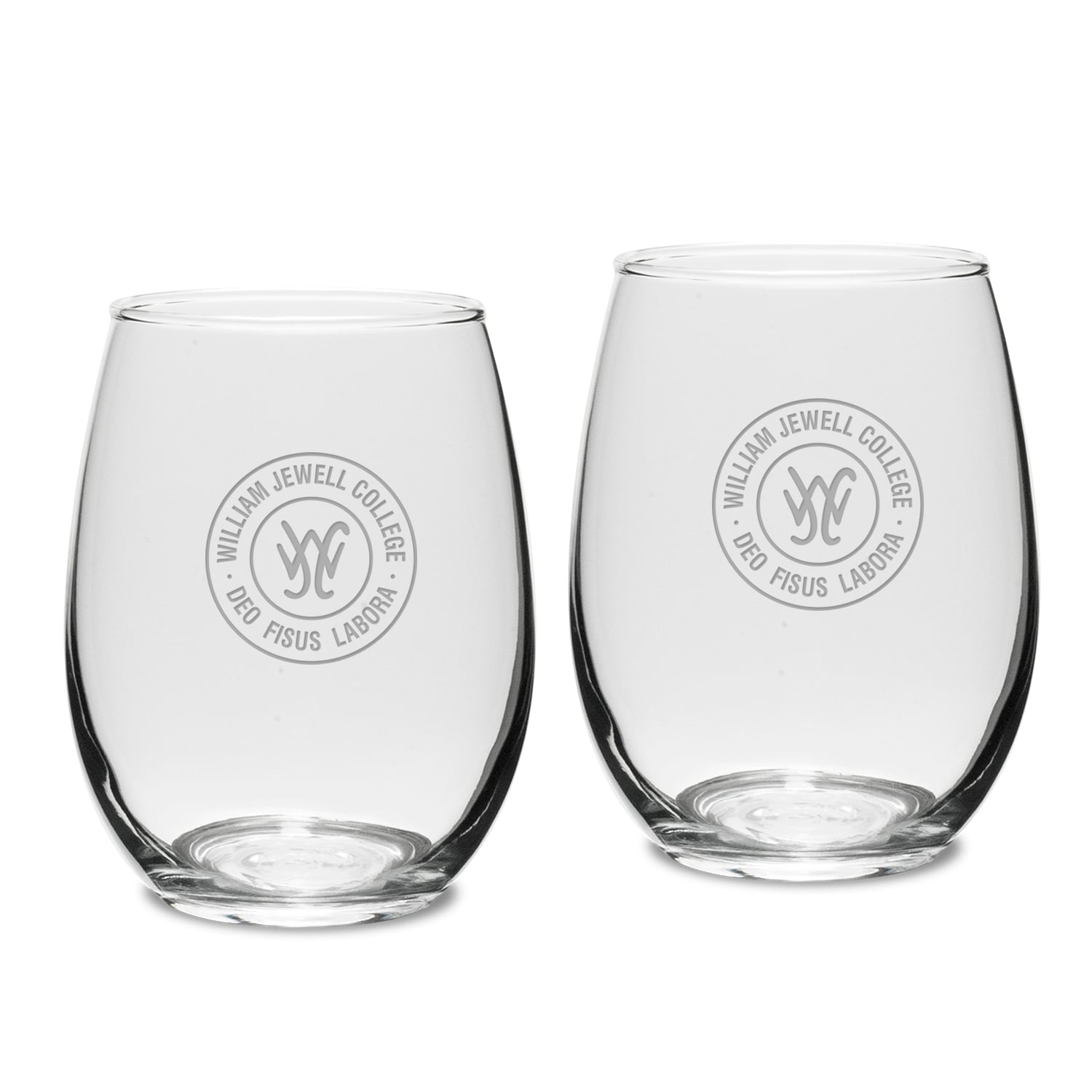 William Jewell Cardinals Two-Piece 15oz. Stemless Wine Glass Set
