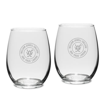 William Jewell Cardinals Two-Piece 15oz. Stemless Wine Glass Set