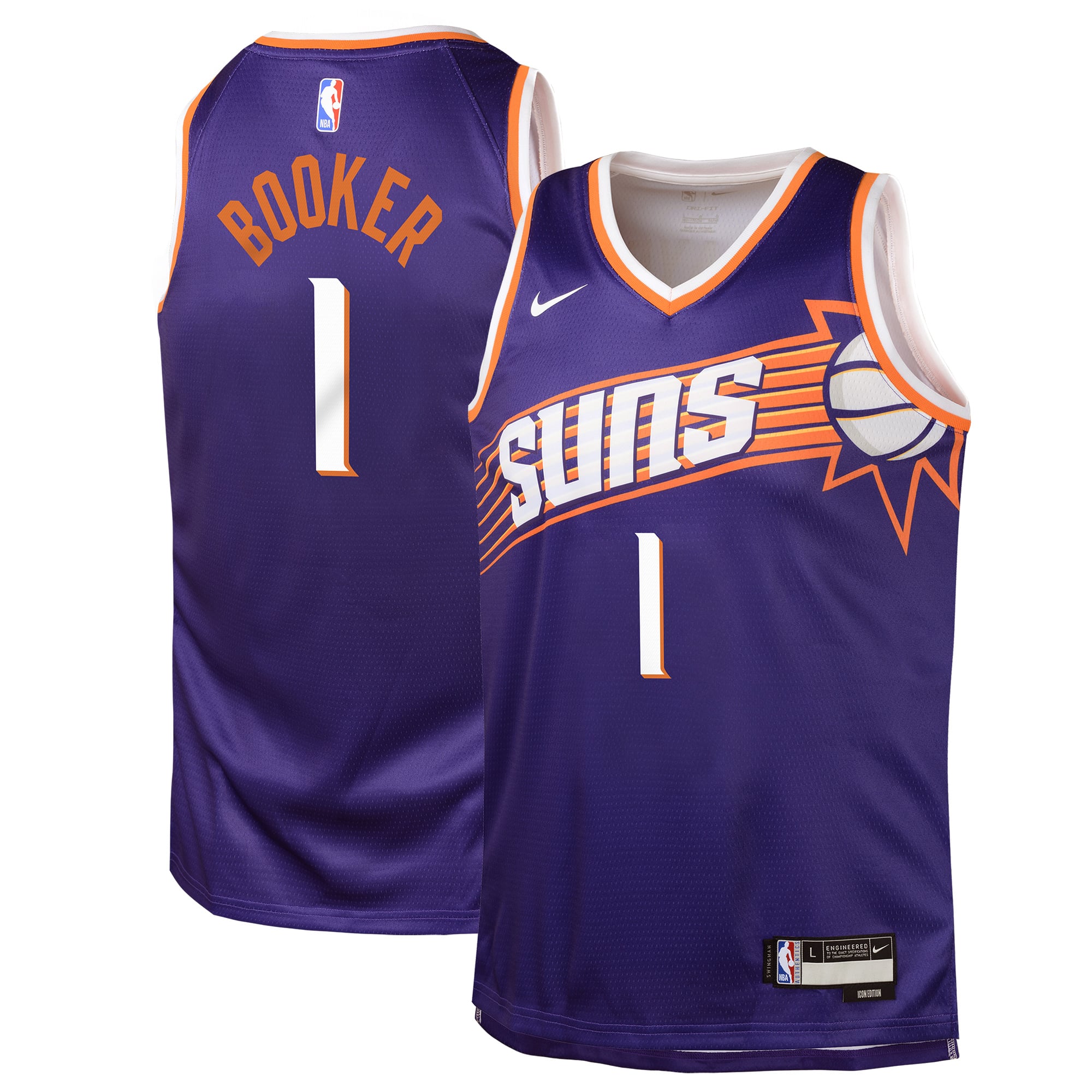 Youth Nike Devin Booker Purple Phoenix Suns Swingman Jersey - Icon Edition