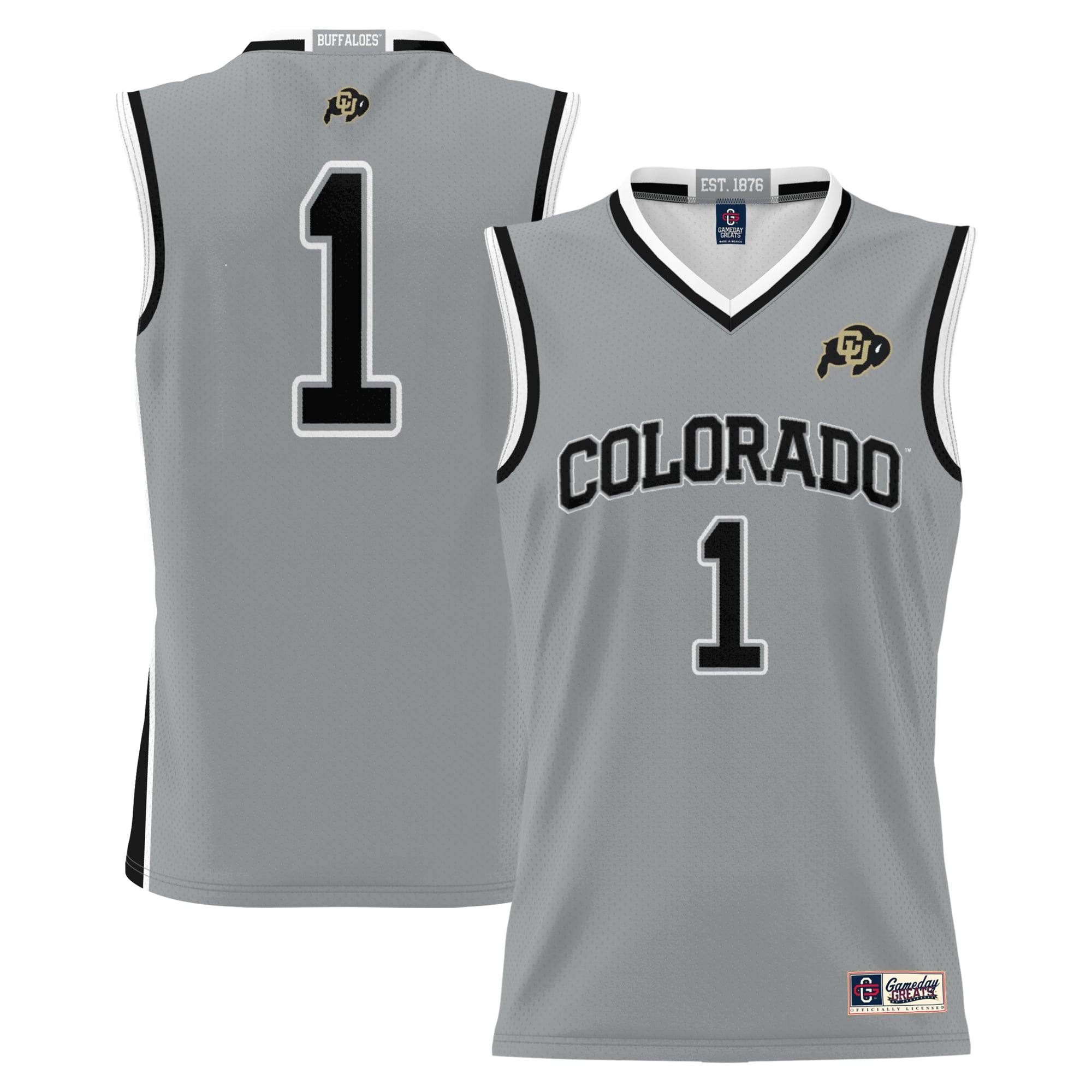 Youth GameDay Greats  Gray #1 Colorado Buffaloes Lightweight Replica Basketball Jersey