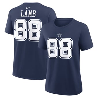 Women's Nike CeeDee Lamb Navy Dallas Cowboys Name & Number T-Shirt