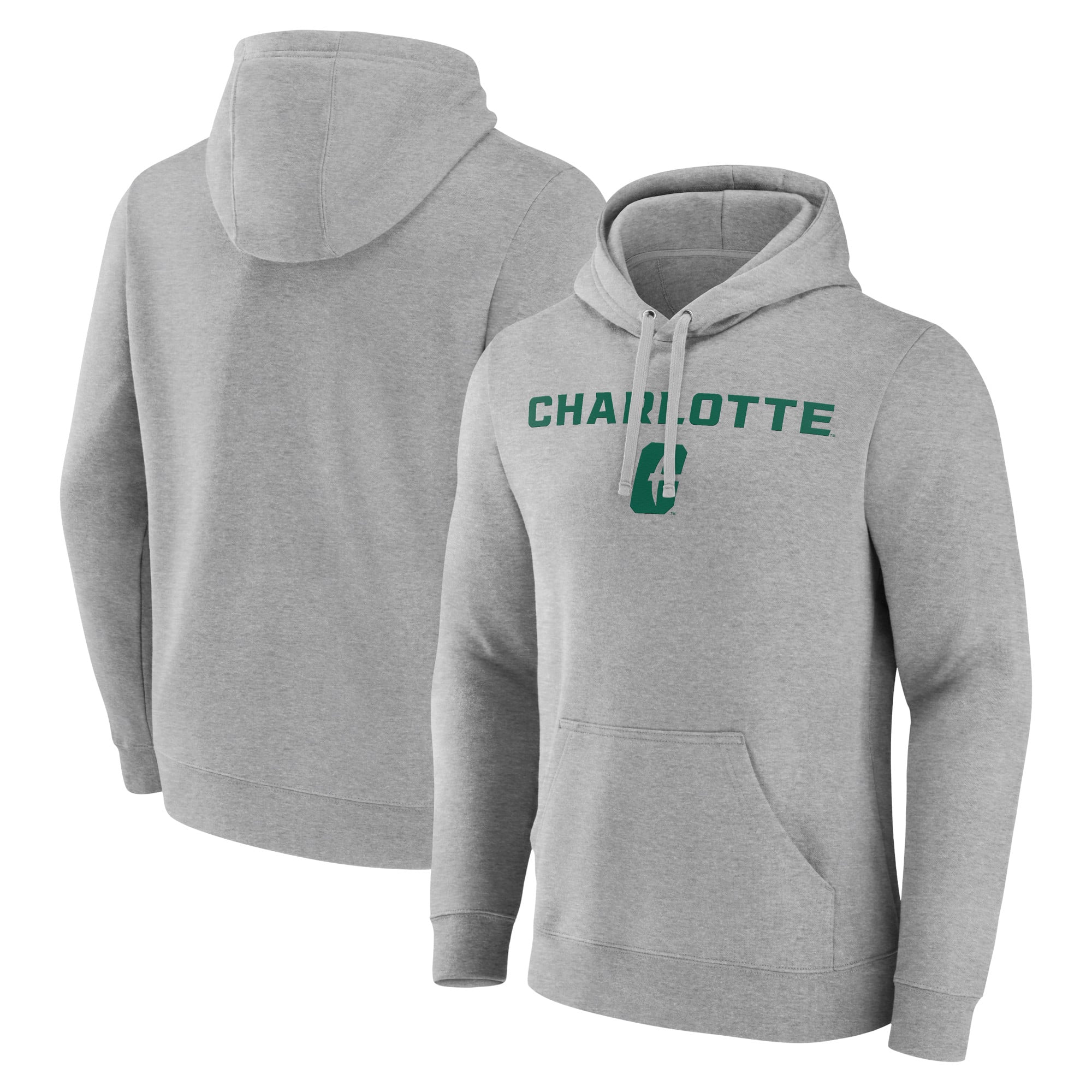Men's Gray Charlotte 49ers Campus Pullover Hoodie